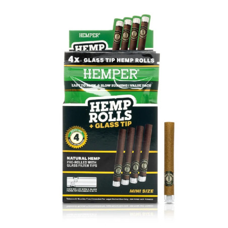 Hemper Roll + Glass Tips Mini Size x4
